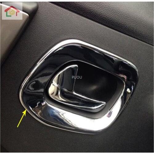 High quality car body cover stick trim ABS chrome door inner built handle bowl frame 4pcs for Peugeot 301 2014 2015 2016 2017