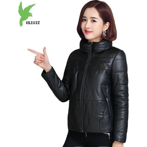Winter jackets women Genuine Leather Down jacket short parkas Stand collar Plus size female Thicken sheepskin coat Down jackets