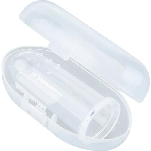 Dental Care Baby Toothbrush Kids Silicone Finger Brush Clear Massage Soft Teether With Box For Infant Boy Teeth