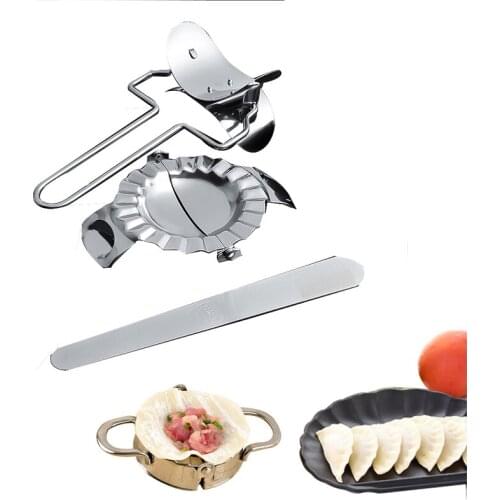 1 Set Stainless Steel Dumpling Tools Jiaozi Wrapper Cutter DIY Dough Press Dumpling Pie Mold Kitchen Gadgets Baking Accessories