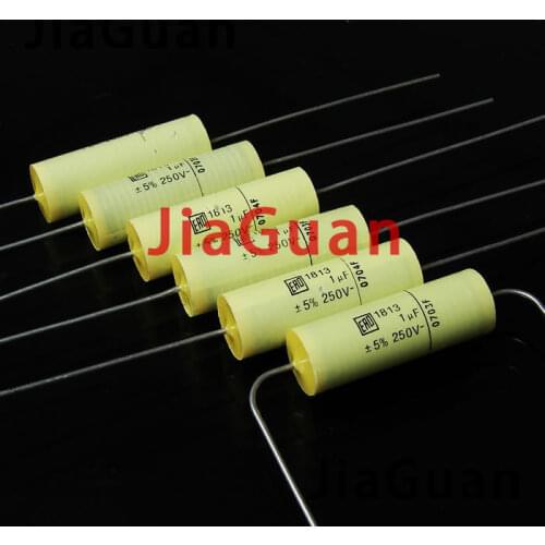10PCS NEW VISHAY ERO MKT1813 1UF 250V 8.5X25MM axial film capacitor 105/250V HiFi audio MKT 1813 1U 250V