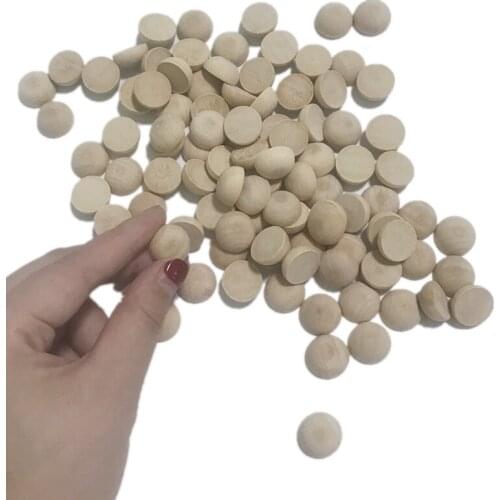 100pcs 15mm Half Wooden Balls Split Wood Beads Half Craft Ball Unfinished Wood Balls Mini Balls for DIY Projects Kids Arts