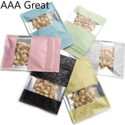 100Pcs/Lot Aluminium Foil Zip Lock Bag Mylar Ziplock Self Seal Food Packaging Mylar Pouch For Candy Coffee Nuts Wedding Clear