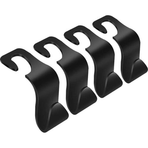 4 Pack Car Seat Headrest Hooks Back Seat Organizer Hanger Storage Hook for Car Handbag Clothes Umbrellas Coats Grocery Bags