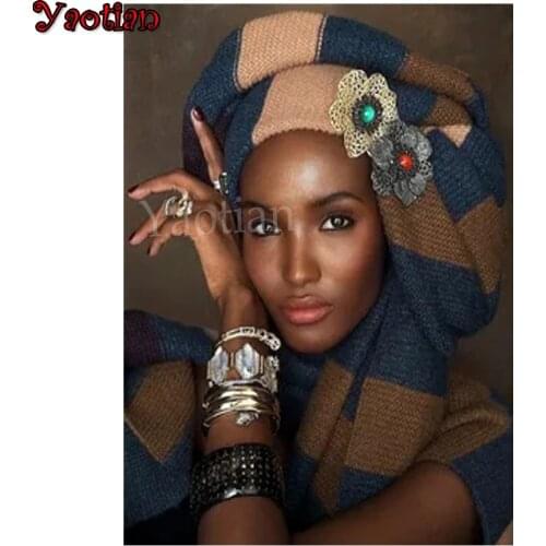 Diamond Painting African woman 5 d DIY Siamond Picture Handmade 3 d Cross Stitch Full Round Diamond Embroidery New Year Gift