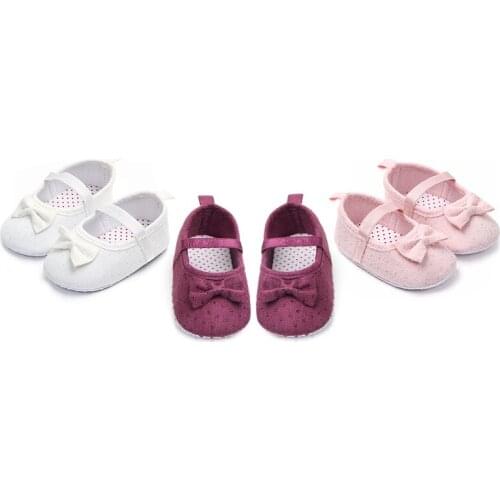 Infant Baby Girls Bow Toddler Cotton Princess Shoes Spring Autumn Children Newborn Girl Anti-slip Footwear First Walkers