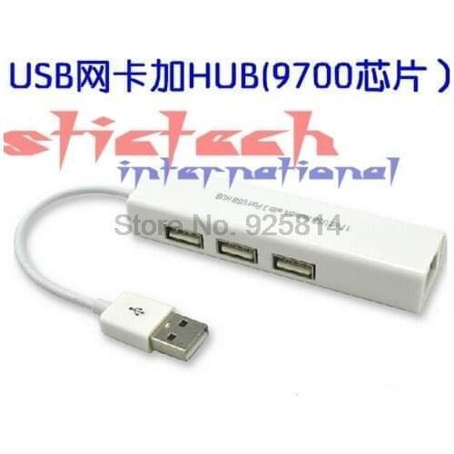 By dhl or ems 50pcs USB to RJ45 Lan Card Ethernet Network Adapter Cable+3 Port Hub for Win 8 7 XP 51228