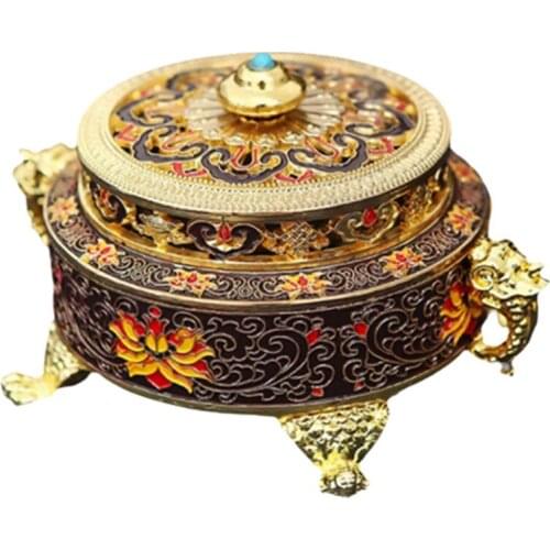 Tibetan Incense Burner Holder,Antique Lotus Tibet Decor Chinese Incense Burner For Sticks Cone Coil Home Office Decor