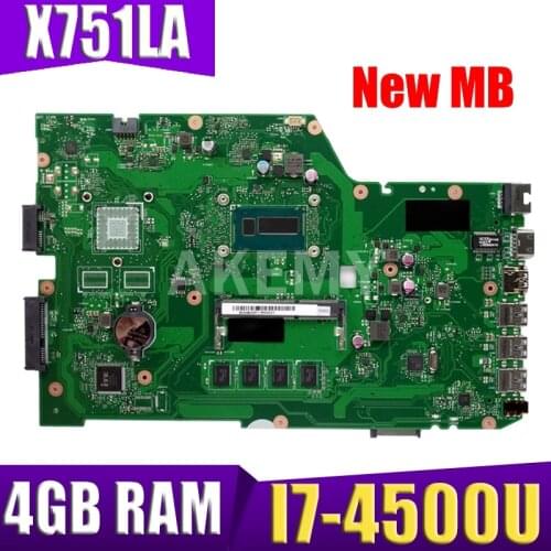 For ASUS X751LA X751L X751LD R752LD R752LA R752LN rev2.0 I7-4500U laptop motherboard tested 100% work original mainboard