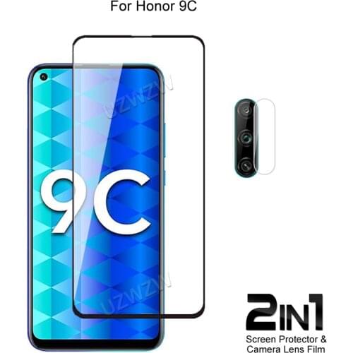 For Honor 9C Camera Lens Protecting Film & Full Coverage Protective Tempered Glass Phone Screen Protector