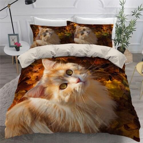 Pets Duvet Cover Set Bedding Sets Quilt Covers Sets Comforter Case Full Twin Single Double Size 3D Cat Bed Linen