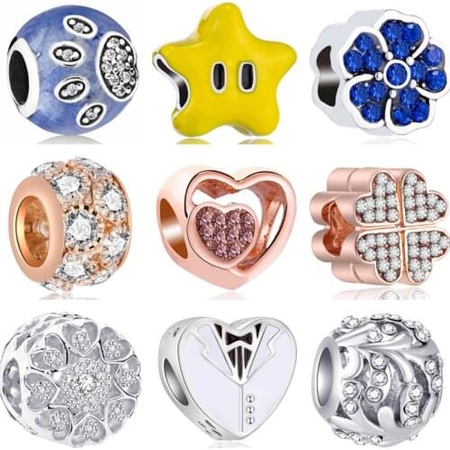 Hot Selling Crystal Cherry Camera Tortoise Stars Robot Dragonfly Pendants Beads Fit Pandora Bracelets for Women Charms DIY Gifts