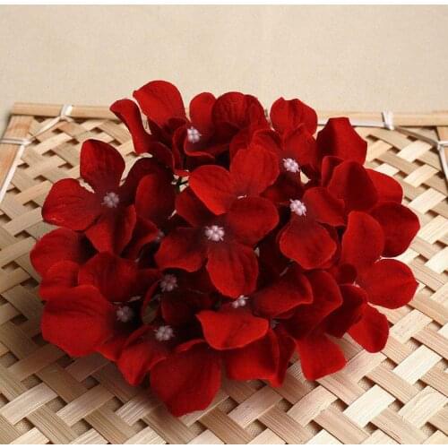 2019 Artificial Hydrangea Decorative Silk Flower Head For Wedding Wall ArchDIY Hair Flower Home Decoration accessory props