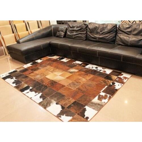 2018 free shipping Lattice Customize measurement cow leather carpet