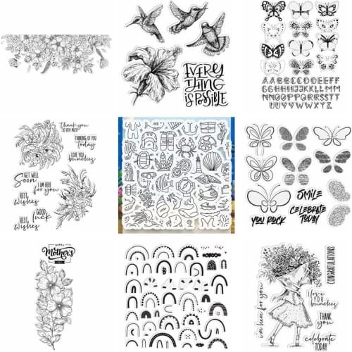 Beautiful 2021 Stamps Different Butterfly Tiny Rainbows Spring Birds Flowers Decorations Under The Sea Transparent Clear Stamp