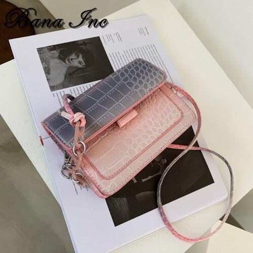 Stone pattern Square Crossbody bag 202 High-quality PU Leather Womens Designer Handbag Gradient Shoulder Messenger Bag