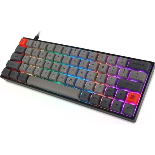 SK64S 64Key RGB Backlit Mechanical Gaming Keyboard NKRO bluetooth5.1 Type-C Dual-Mode PBT Keycap Gateron Optical Switch Keyboard