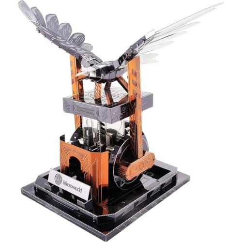 Microworld Mechanical flying eagle model DIY laser cutting Jigsaw puzzle building model 3D metal Puzzle Toys gifts for children