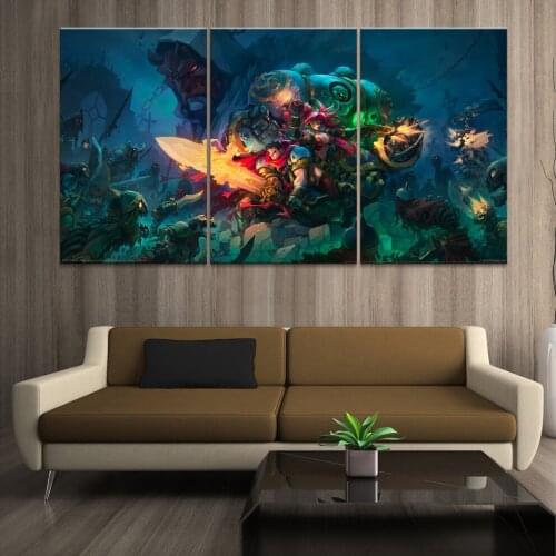Home Decor Modular Canvas Picture 3 Piece Battle Chasers: Nightwar GAME Painting Poster Wall For Home Canvas Painting Wholesale