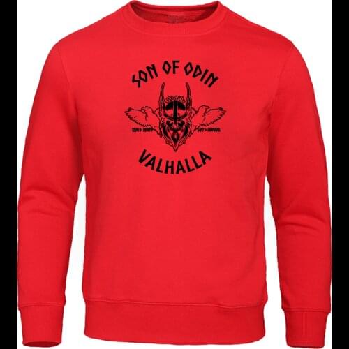 Son of Odin Valhalla Hoodies Sweatshirts Men Fleece Warm Sweatshirt Autumn Raglan Pullover Streetwear Mens Casual Hip Hop Hoody