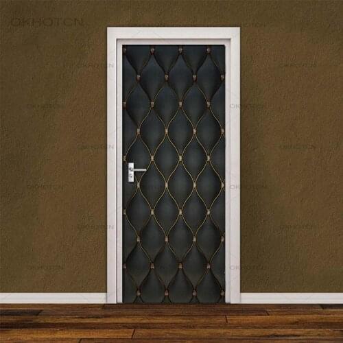 Door Stickers DIY 3D Mural Decal For Living Room Bedroom Modern Home Decor Wallpaper PVC Self Adhesive Waterproof Door Stickers