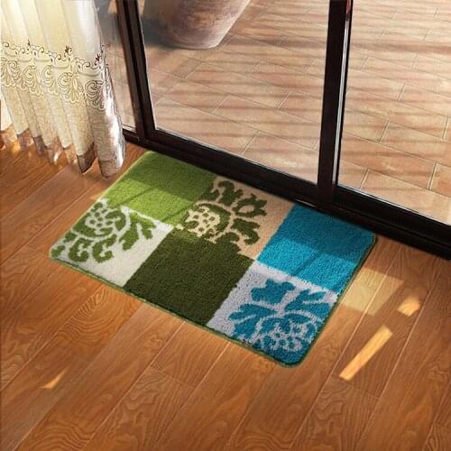 NiceRug Area Rug Slip Resistant Door Entrance Mat Square Flower Pattern Soft Rugs and Carpets for Bedroom Bathroom Living Room