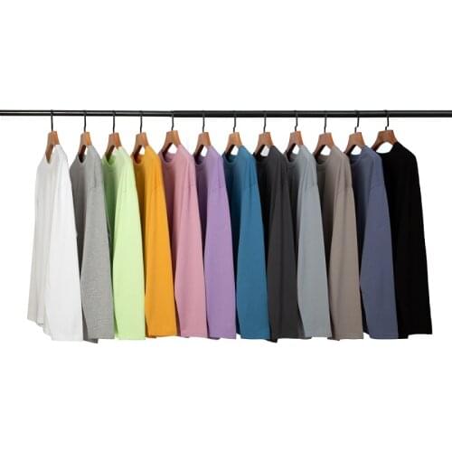 2021 new cotton Tshirt wholesale Casual brand t shirts men long sleeves oversize T-shirt men/women