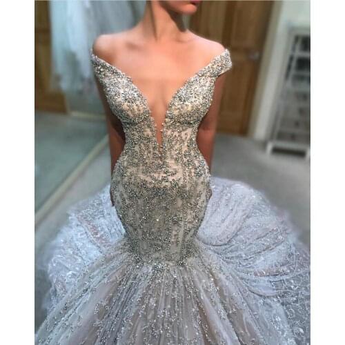 New Arrivals Long Lace Mermaid Weddding Dresses Zipper Back V Neck Bridal Wedding Gowns Bride Dresses Vestidos De Novia 2021