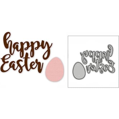 New Happy Easter Egg Art Word 2020 Metal Cutting Dies for DIY Scrapbooking and Card Making Decorative Embossing Mold No Stamps