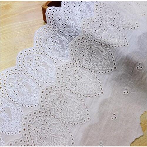 New product hollow rose flower cotton embroidery childrens clothing Accessories 18cm lace fabric