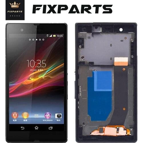 ORIGINAL Display For 5.0'SONY Xperia Z LCD Touch Screen Digitizer With Frame For SONY L36H LCD C6603 C6602 LCD L36i Display