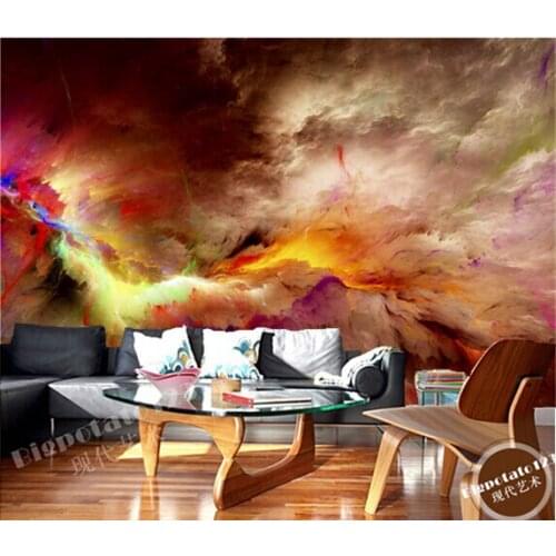 Custom ceiling wallpaper, star Nebula oil painting for bedroom living room ceiling wall waterproof wallpaper papel de parede