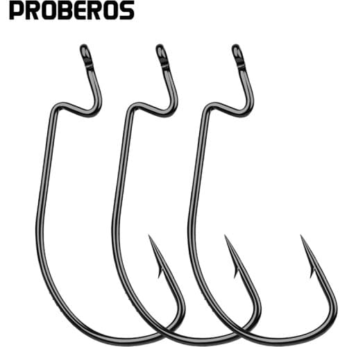 PROBEROS Fishing Hook 38105 Fishhook 1/0#-2/0-3/0-4/0-5/0 1000pc/lot black color Jig Big Hooks