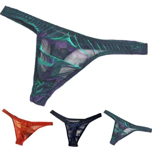 Sexy Underwear Mens Thongs G-Strings Men Fashion Jockstrap Transparent Pouch Mini Briefs Bikini T-back Breathable Shorts Panties