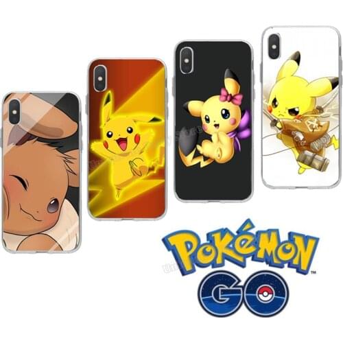 Pokemon Phone Case Cartoon Silicone Transparent Phone Cover Anime Pikachu Mobile Phone Shell for IPhone Xr Xs 6 7 8 11 12 Gift