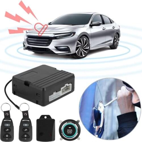 Alarma auto One Button Engine Start Car Vibration Alarm System Ignition Push&Remote Control 12 V (Number 3) car accessories
