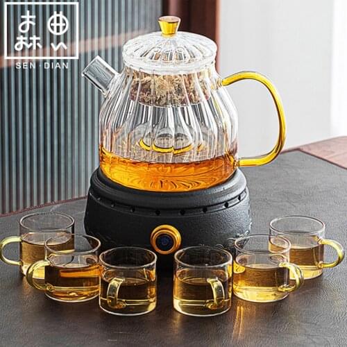 SENDIAN Large-capacity Glass Teapot High Temperature Resistant Cooking Dual-purpose Kettle 2021 Office Home Tea Set Accessories