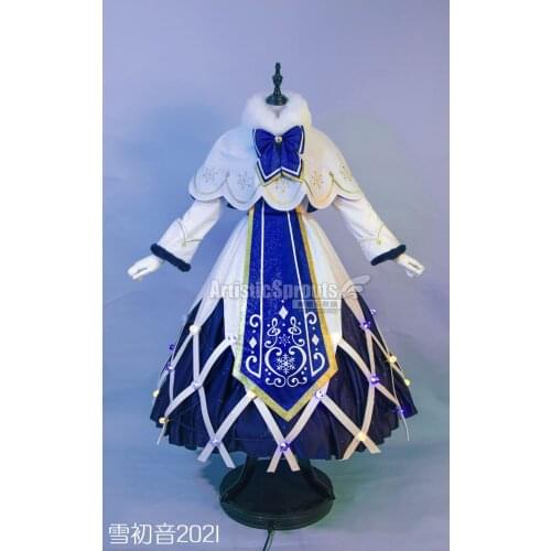 ｛Stock｝ 2021 Snow miku Cosplays Miku cosplay costume winter Dress female Limited Edition