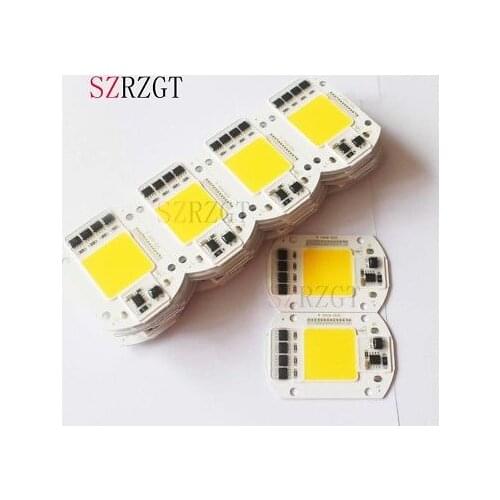 10ps 50W LEDs Floodlights COB Chip Warm White 220V Input Integrated Smart IC