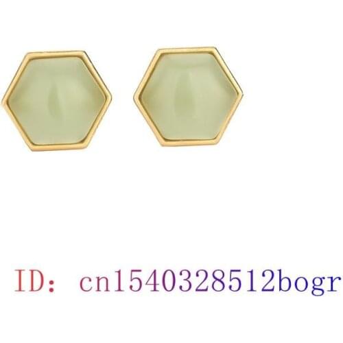 Green Jade Ear Studs Natural Fashion Crystal Amulet Earrings Gemstone 925 Silver Women Zircon Chalcedony Charm Gifts Jewelry