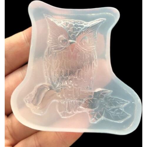 Mirror crystal drop mold solid owl jewelry silicone mould 16574