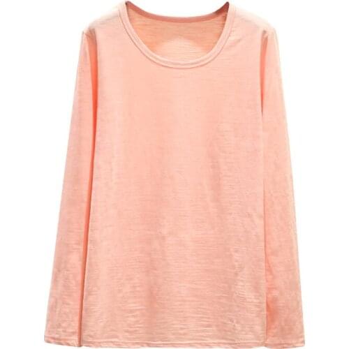 Crew Neck Base Shirt Female 2020 Autumn and Winter New Style Slim Fit Long Sleeve T-shirts