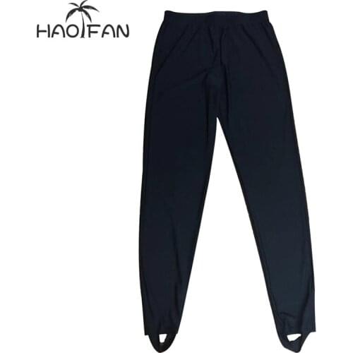Haofan Muslim Swim women Long pants Islamic Step On The Foot pants for women