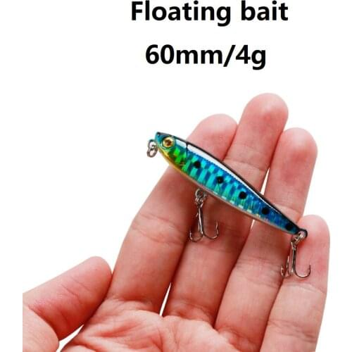 1pcs Floating Fishing bait Water surface Dog bait Artificial Minnow Wobbler Hard Bait 6cm 4g Crankbait Carp Pesca Fishing Tackle