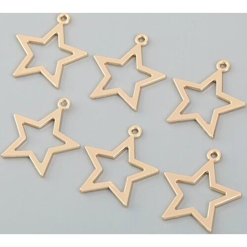 10 pieces of hollow large five-pointed star pendant DIY ornaments suitable for jewelry crafts, necklaces and earrings