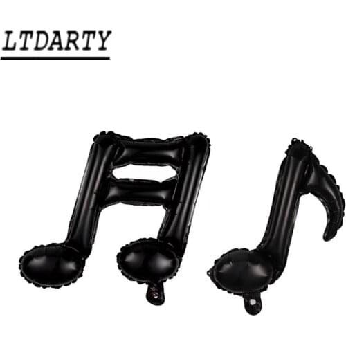 10pcs Music single and double note balloon party holiday birthday black aluminum foil balloon event party