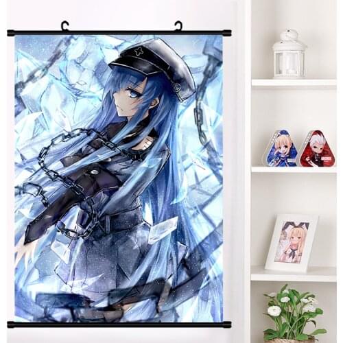 Anime Akame ga KILL! Akame Esdeath Cosplay Wall Scroll Mural Poster Cartoon Wall Hanging Poster Home Decor Collection Art