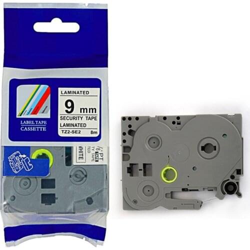 Free shipping 40 pcs/lot Compatible brother compatible p touch 9mm*8m tz tape TZ-SE2 9mm Security tape laminated tape cassette