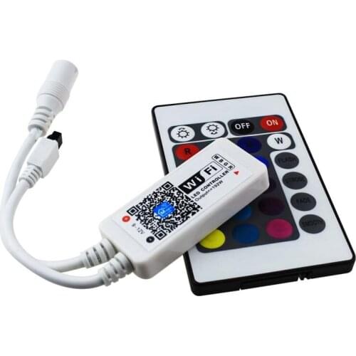 RGB/RGBW wifi LED controller dimmer 12V + 24keys remote control APP iphone/android/tablet/smartphone wireless for led strip