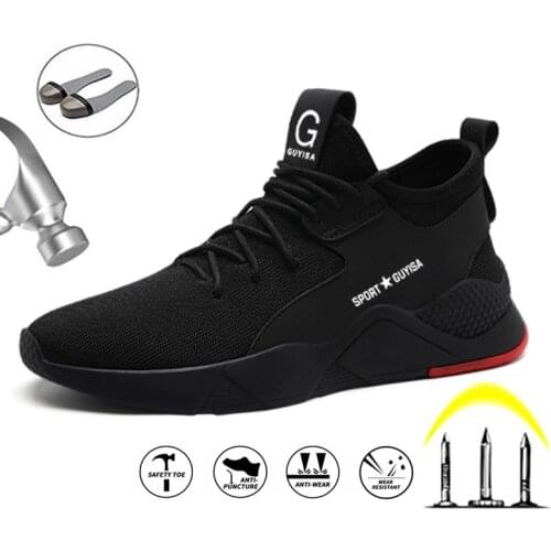 Safety Shoes Men Work Steel Toe Indestructible Shoes Heavy Duty Breathable Non-slip Sneakers Anti-puncture Sefety Work Sneakers